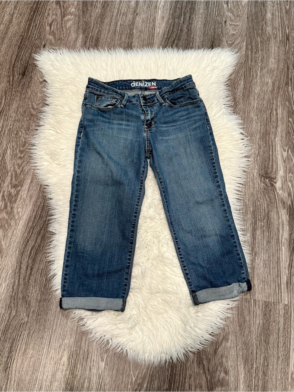 Denizen from Levi's medium-wash cuffed denim capri jeans